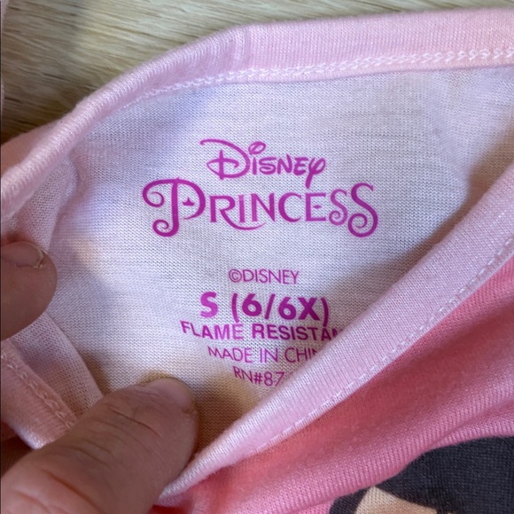 Disney Princess Pink Nightgown Mulan Belle Tiana Cinderella S 6/6X - Picture 2 of 5